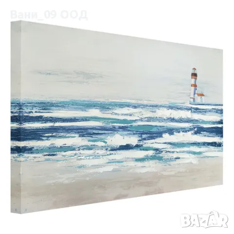 70x50см! Картина-канава "Фар в морето", снимка 2 - Картини - 47656144