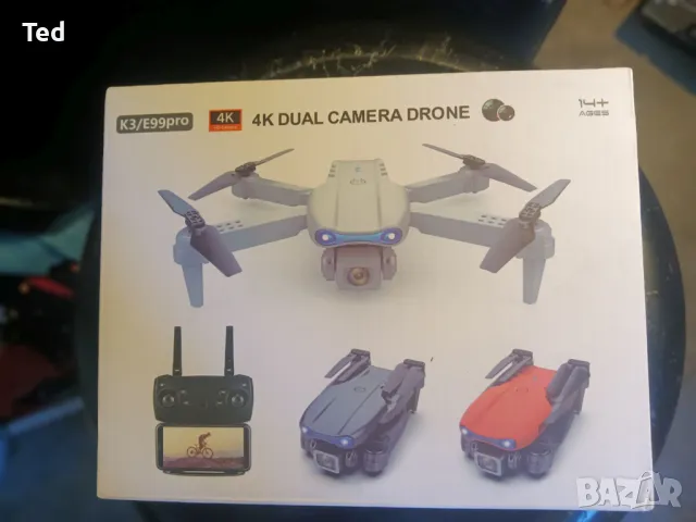 Дрон, K3/E99Pro 4K Dual Camera Drone, неизползван, в оригиналната си кутия
