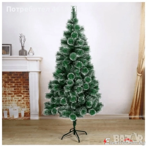 Коледна елха,тип бор с бели връхчета и шишарки, снимка 1