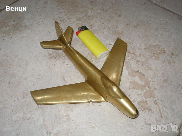 Бронзов Самолет, снимка 3 - Антикварни и старинни предмети - 53602258