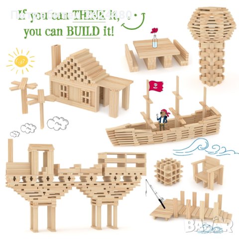 Дървен конструктор от 300 части 3669, снимка 10 - Конструктори - 40326152