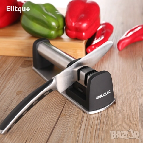 W E L Q U I C 2 Stage Kitchen Knife Sharpener Диамантено точило за ножове