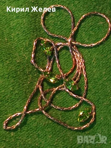 ЗЛАТИСТО НЕЖНО ВИНТИДЖ - АРТ КОЛИЕ с ФАСЕТИРАН ХРИЗОЛИТ 47379, снимка 10 - Колиета, медальони, синджири - 47034858