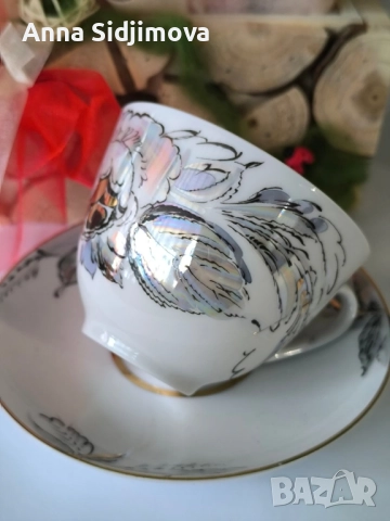 Чайни чаши ЛФЗ руски порцелан , снимка 5 - Чаши - 51548497