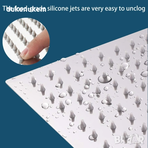 Душ глава с високо налягане, квадратна форма, 20 см, снимка 3 - Смесители - 53228157