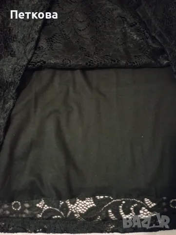 Нова черна дантелена рокля с ръкави , снимка 5 - Рокли - 50329547