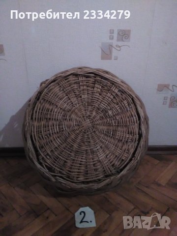 Стари плетени кошници-панери,големи ръчно изплетени, през 40-те години, снимка 5 - Антикварни и старинни предмети - 41898860
