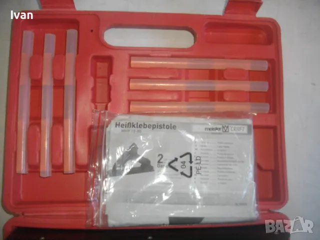 НОВ MEISTER ОРИГИНАЛЕН НЕМСКИ ПИСТОЛЕТ ТОПЛО ЗАЛЕПЯНЕ ЛЕПЕНЕ ФИКСИРАНЕ ПРЪЧКИ СИЛИКОН ПЪЛЕН КОМПЛЕКТ, снимка 6 - Други инструменти - 49048122