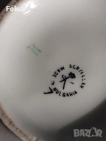 Страхотна кана български порцелан с печати, снимка 5 - Антикварни и старинни предмети - 53461049