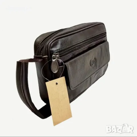 Малка ръчна мъжка чантичка тип Борсета / Кафява естествена кожа!, снимка 4 - Чанти - 49718303