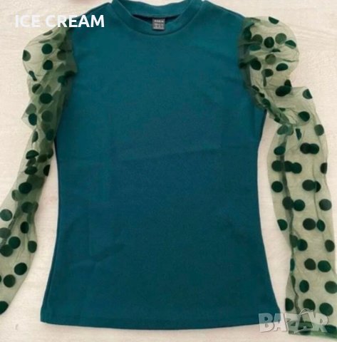 елегантна блуза с ефектни ръкави, снимка 2 - Блузи с дълъг ръкав и пуловери - 41144698