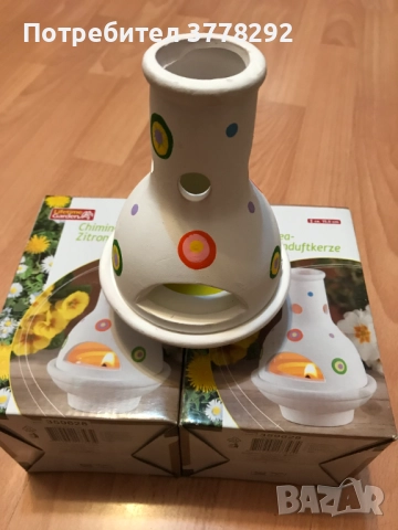 Свещник Chiminea - Нов, с голяма лимонена свещ, 19 лв