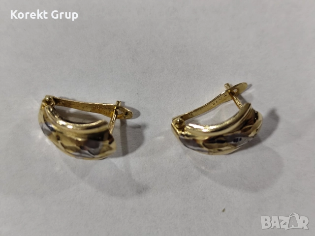 Златни Обици комплект 14к, снимка 2 - Обеци - 52855953