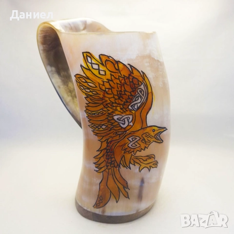 Чаша от естествен рог, тип "Викинг", снимка 15 - Подаръци за мъже - 43051940