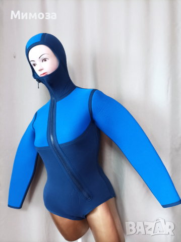М Неопренов,водолазен костюм/боди с дълъг ръкав/ в синьо, снимка 4 - Екипировка - 36321746