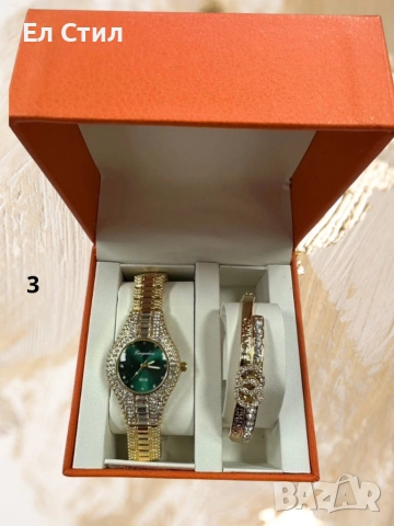Подаръчен комплект часовник и гривна с кристали, снимка 3 - Дамски - 53310068