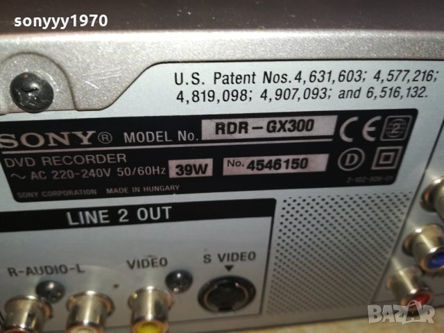 SONY RDR-GX300 DVD RECORDER 1102221200, снимка 18 - Плейъри, домашно кино, прожектори - 35751241