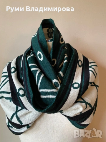 Звлен шал тип яка от 100 % вълна мерино, снимка 7 - Шалове - 53280492