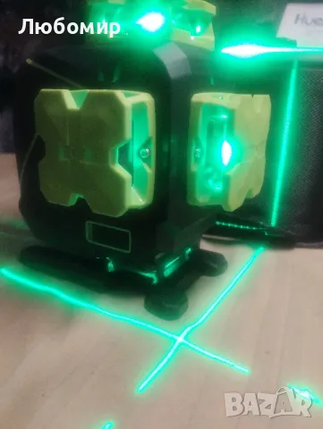 Лазерен нивелир Huepar S04CG-L, 4D, Зелен лъч, Обхват 20м, Включени аксесоари, снимка 4 - Други инструменти - 48576927