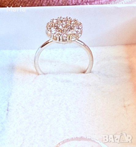 Дамски пръстен бяло злато и диаманти, снимка 9 - Пръстени - 52470815