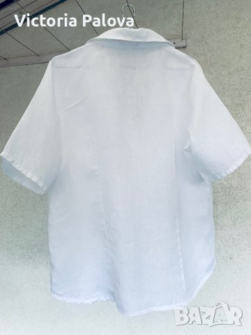 Бяла ленена риза BORAGNO Португалия, снимка 10 - Ризи - 41365296