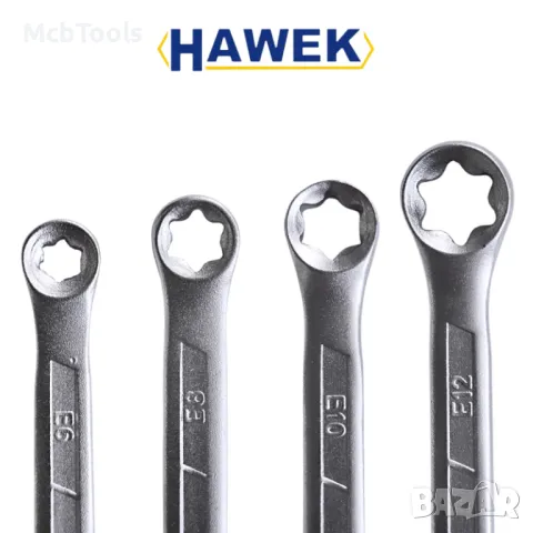 Ключове E-TORX комплект 4 броя HAWEK, снимка 3 - Ключове - 47742275
