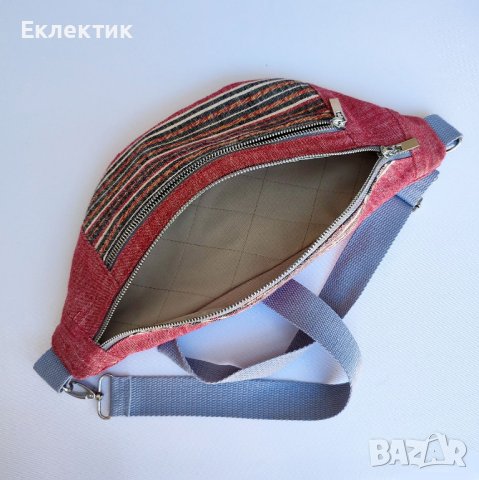 Ръчно шита чанта от винтидж ръчнотъкан конопен плат, снимка 9 - Чанти - 41947176