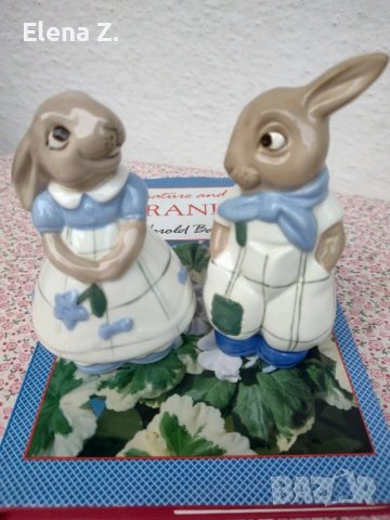 Royal Dux Czechoslovakia двойка винтидж фигурки на зайчета, снимка 11 - Колекции - 53705068