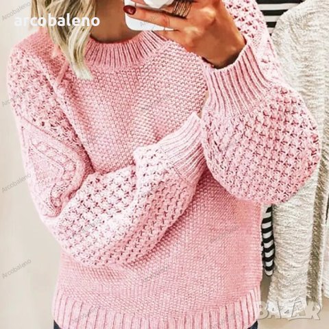 Дамски топъл дебел плетен пуловер, 5цвята , снимка 4 - Блузи с дълъг ръкав и пуловери - 42541591