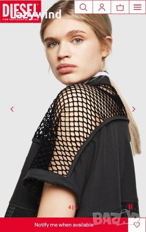 Мрежест тишърт Diesel, снимка 6 - Корсети, бюстиета, топове - 41964260