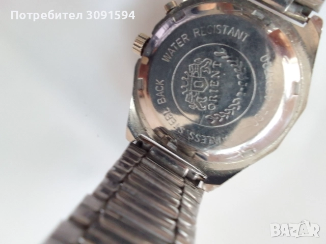  Механичен  часовник Ориент  почистен работи перфектно кристално стъкло , снимка 3 - Други ценни предмети - 52050275