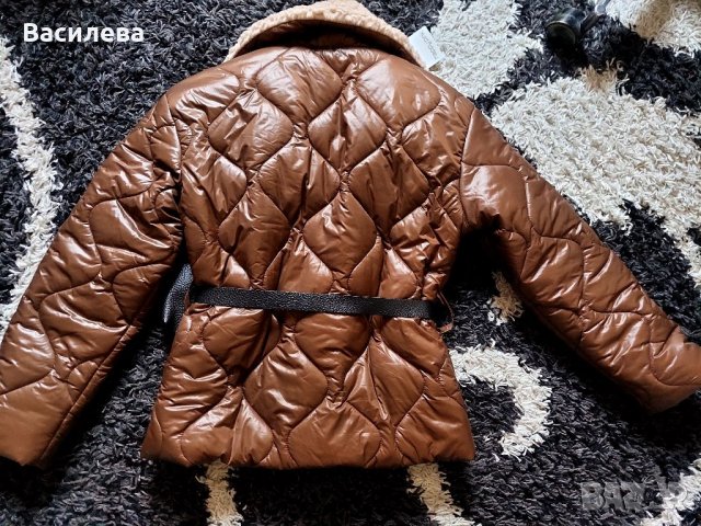 Яке с ефектен колан, снимка 6 - Якета - 39976095