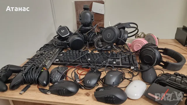 Голям лот геймърска периферия за части/ремонт – Logitech, Razer, Roccat, джойстици, слушалки
