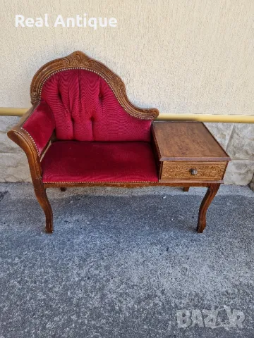 Уникална антикварна английска салонна пейка , снимка 3 - Антикварни и старинни предмети - 47876996
