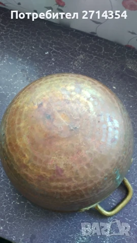 Голяма стара медна купа, снимка 3 - Антикварни и старинни предмети - 51082587