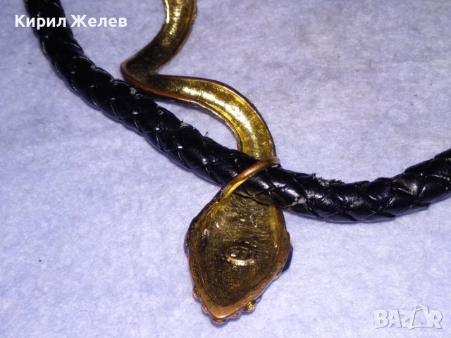 НЕОГОТИЧЕСКА ВИНТИДЖ АРТ ФИГУРАЛНА ЗМИЕВИДНА ОГЪРЛИЦА с БРОНЗОВИ ПОЗЛАТЕНИ ЗМИИ 16003, снимка 8 - Колиета, медальони, синджири - 41396411