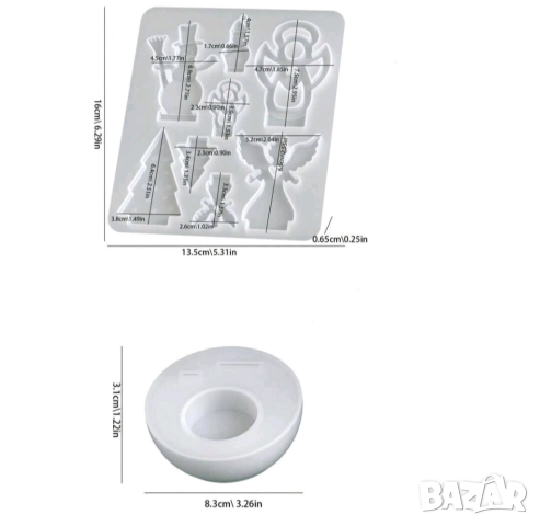 Комплект два молда за 4 вида коледни свещници , снимка 6 - Форми - 51846614