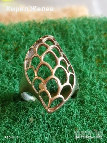 Винтидж ретро стил сребърен пръстен майсторска ръчна изработка 54210, снимка 2 - Пръстени - 53763614