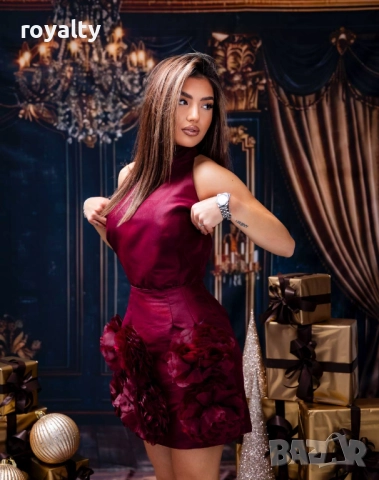 Официална Червена Дамска Рокля 