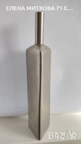 Висока стоманена ваза с модерен геометричен дизайн, снимка 3 - Вази - 53556805