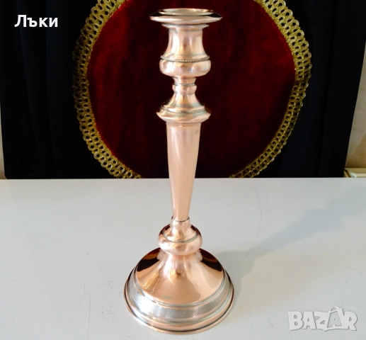 Меден свещник 25 см.,чиста червена мед 320 гр. , снимка 8 - Антикварни и старинни предмети - 51937705