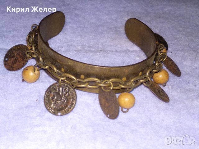 БРОНЗИРАНА ЕТНОГРАФСКИ СТИЛ РЕГУЛИРУЕМА СТОМАНЕНА ГРИВНА с ДЪРВЕНИ ТОПЧЕТА 16051, снимка 7 - Гривни - 41269151