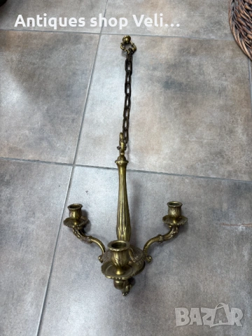 Бронзов свещник полоилей №7895, снимка 5 - Антикварни и старинни предмети - 53646389