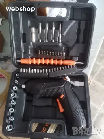 Комплект Електрическа отвертка тип винтоверт 4,2V + 45 части в куфарче, снимка 1