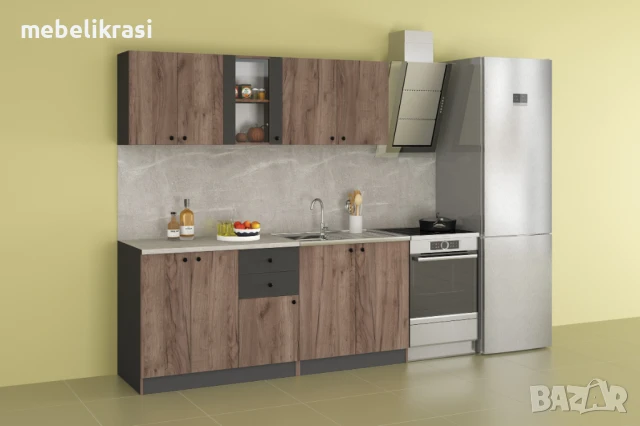 Кухня Мареа 1,корпус антрацит лице сонома, снимка 2 - Кухни - 51149230