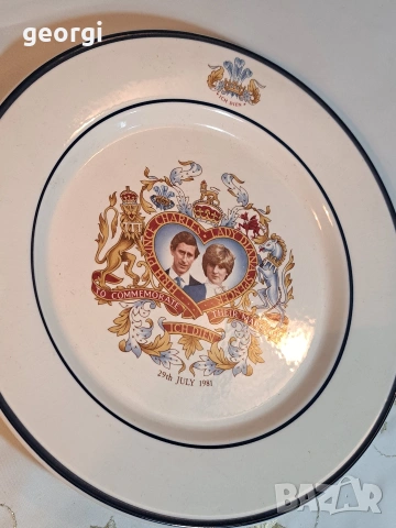 Колекционерска порцеланова чиния юбилейна по случай брака на принц Чарлз и Лейди Даяна Спенсър 34/1, снимка 6 - Колекции - 53573931
