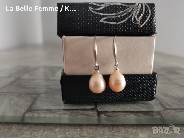 Обеци с перли в подъръчна кутия, снимка 4 - Обеци - 35968340