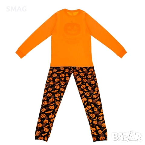Halloween / Хелоуин пижама от памук с тикви, паяци и надпис „Boo! Happy Halloween“_1242309, снимка 4 - Детски пижами - 52118439