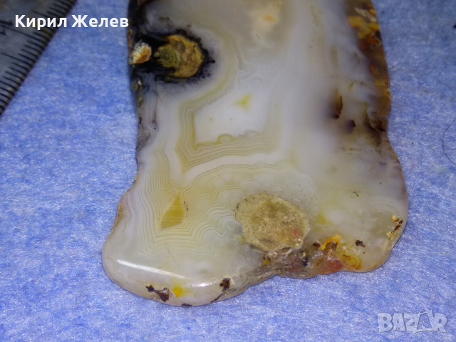 ОРФЕЕВ АХАТ СКЪПОЦЕНЕН АРТ МЕДАЛЬОН РЪЧНО ЮВЕЛИРНО ПОЛИРАН МНОГО КРАСИВ 44115, снимка 8 - Колиета, медальони, синджири - 44756293