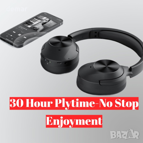 Безжични Bluetooth слушалки GarageRock Hybrid Active Noise Canceling Headphones - черни, снимка 5 - Bluetooth слушалки - 44763232